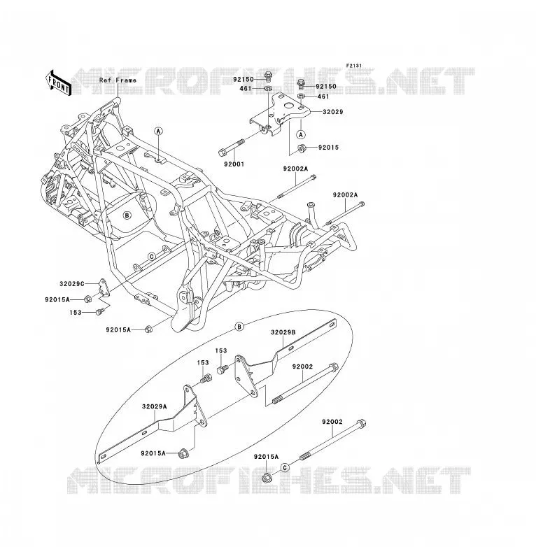 PIECE DE CADRE Kawasaki QUAD 300 1989 KLF300  KLF300-B2
