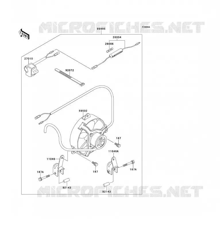PIECE EN OPTION(VENTILATEUR) Kawasaki QUAD 300 1992 KLF300  KLF300-B5