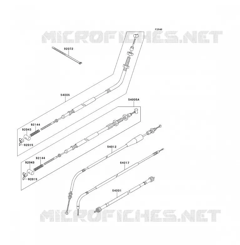 CABLES Kawasaki QUAD 300 1993 KLF300  KLF300-B6