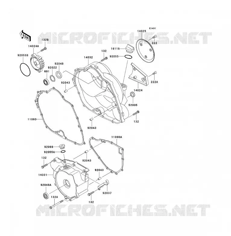 COUVERCLES MOTEUR Kawasaki QUAD 300 2006 KLF300  KLF300B6F