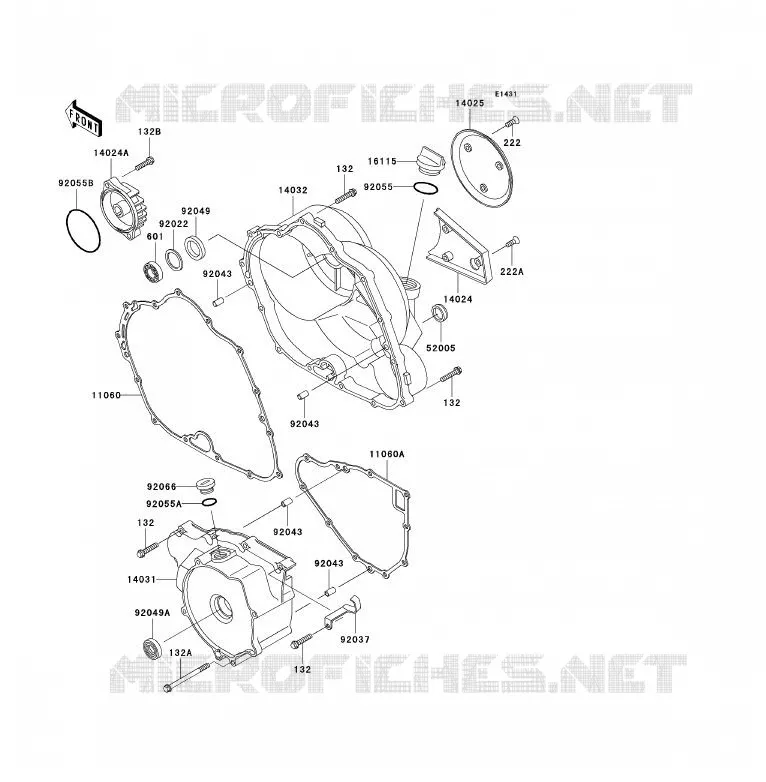 COUVERCLES MOTEUR Kawasaki QUAD 300 2006 KLF300  KLF300B6F
