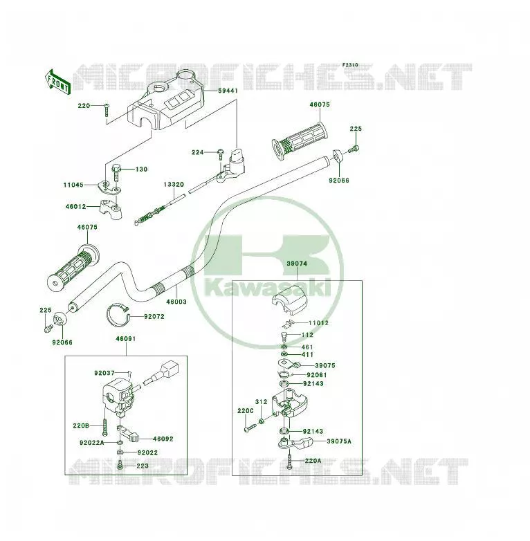 GUIDON Kawasaki QUAD 300 1995 KLF300  KLF300-B8