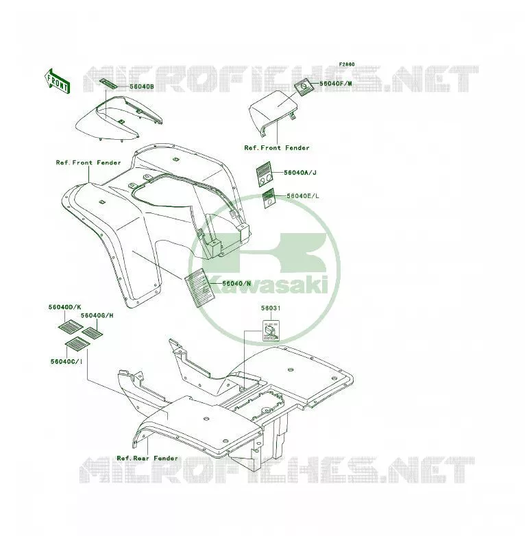 LABEL Kawasaki QUAD 300 1995 KLF300  KLF300-B8