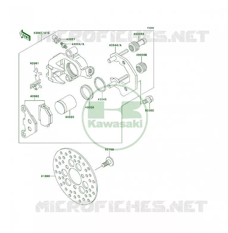 FREIN AVANT Kawasaki QUAD 300 1995 KLF300  KLF300-B8