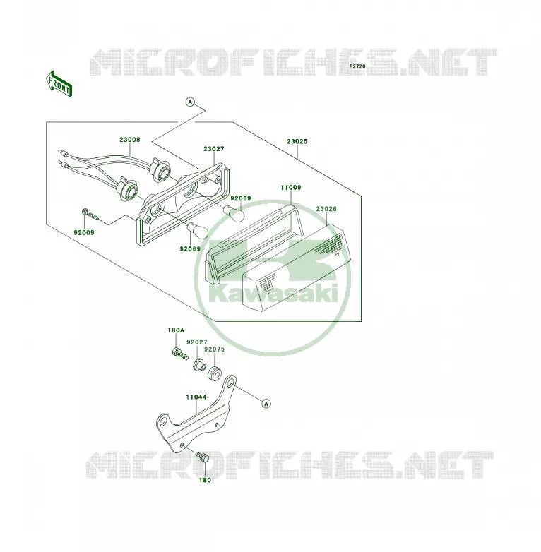 FEUX ARRI&Egrave;RE(S) Kawasaki QUAD 300 1995 KLF300  KLF300-B8A