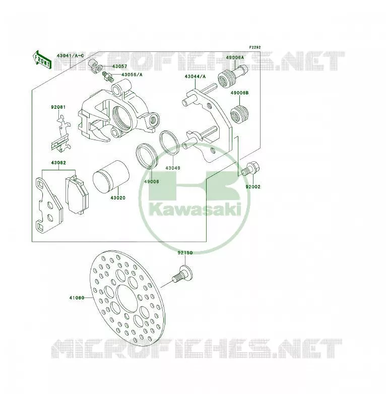 FREIN AVANT Kawasaki QUAD 300 1995 KLF300  KLF300-B8A