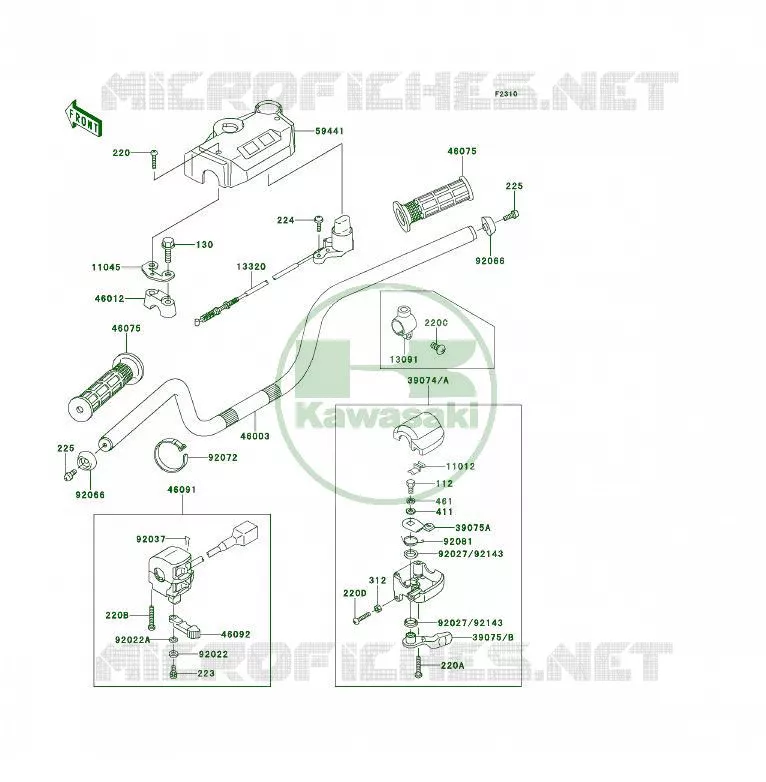 GUIDON Kawasaki QUAD 300 1995 KLF300  KLF300-B8A