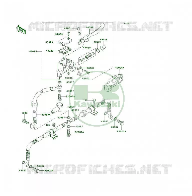 MAITRE CYLINDRE AV Kawasaki QUAD 300 1995 KLF300  KLF300-B8A
