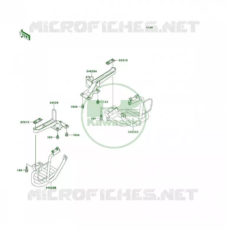 REPOSE PIED Kawasaki QUAD 300 1995 KLF300  KLF300-B8A
