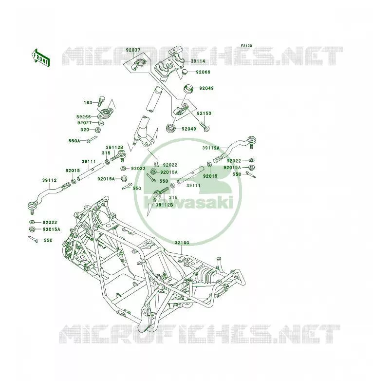 CH&Acirc;SSIS Kawasaki QUAD 300 1996 KLF300  KLF300-B9