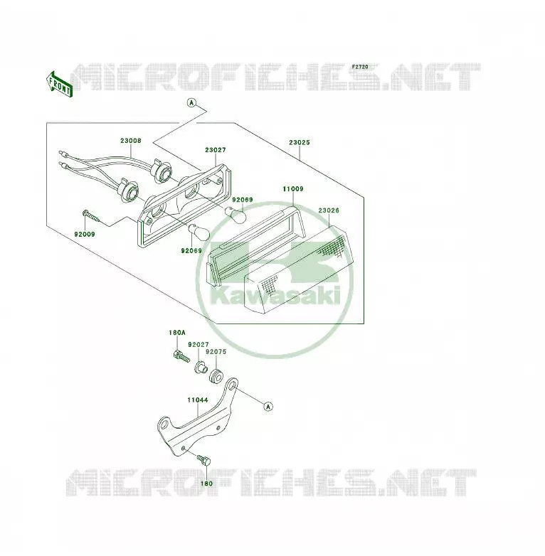 FEUX ARRI&Egrave;RE(S) Kawasaki QUAD 300 1996 KLF300  KLF300-B9