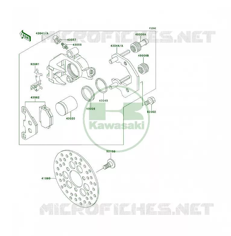 FREIN AVANT Kawasaki QUAD 300 1996 KLF300  KLF300-B9