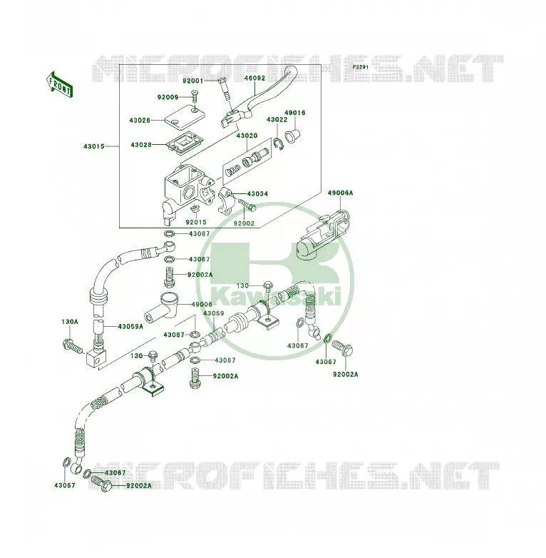MAITRE CYLINDRE AV Kawasaki QUAD 300 1996 KLF300  KLF300-B9
