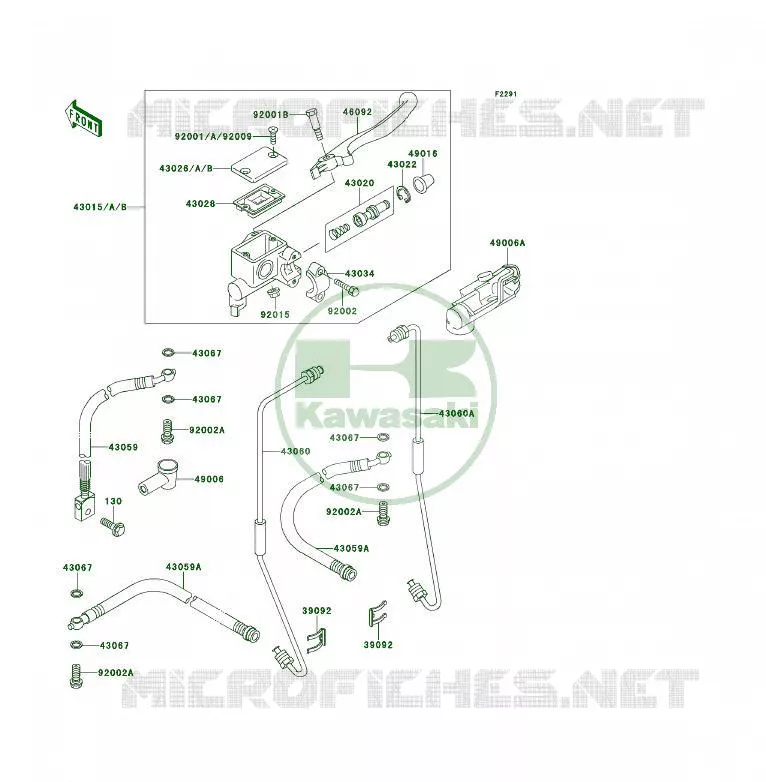 MAITRE CYLINDRE AV Kawasaki QUAD 300 1989 KLF300 4X4  KLF300-C1