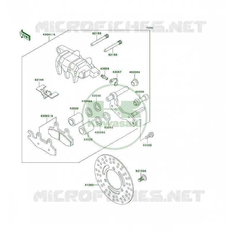 FREIN AVANT Kawasaki QUAD 300 1998 KLF300 4X4  KLF300-C10