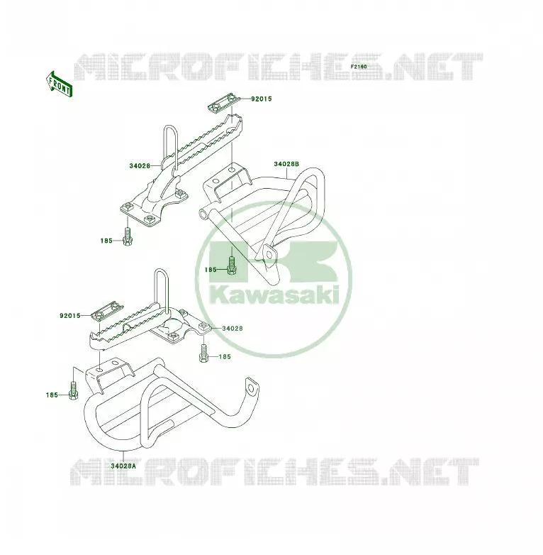 REPOSE PIED Kawasaki QUAD 300 1999 KLF300 4X4  KLF300-C11