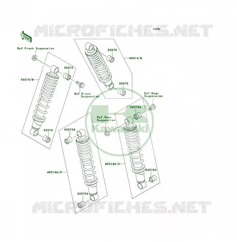 AMORTISSEUR Kawasaki QUAD 300 2000 KLF300 4X4  KLF300-C12