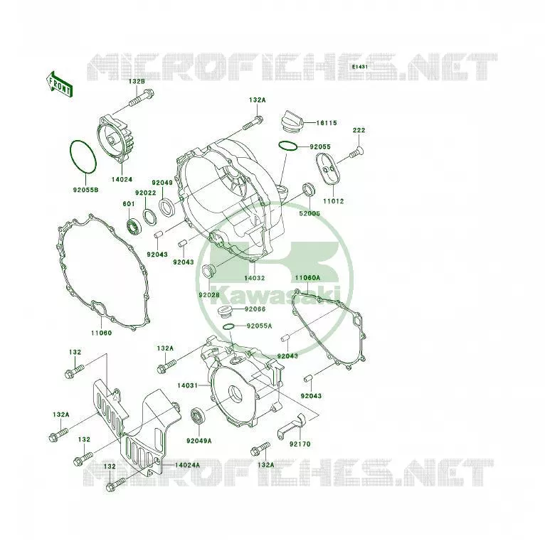 COUVERCLES MOTEUR Kawasaki QUAD 300 2000 KLF300 4X4  KLF300-C12