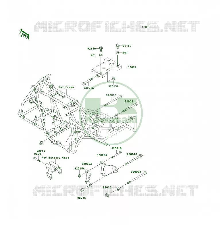 PIECE DE CADRE (COUVERTURE) Kawasaki QUAD 300 2000 KLF300 4X4  KLF300-C12