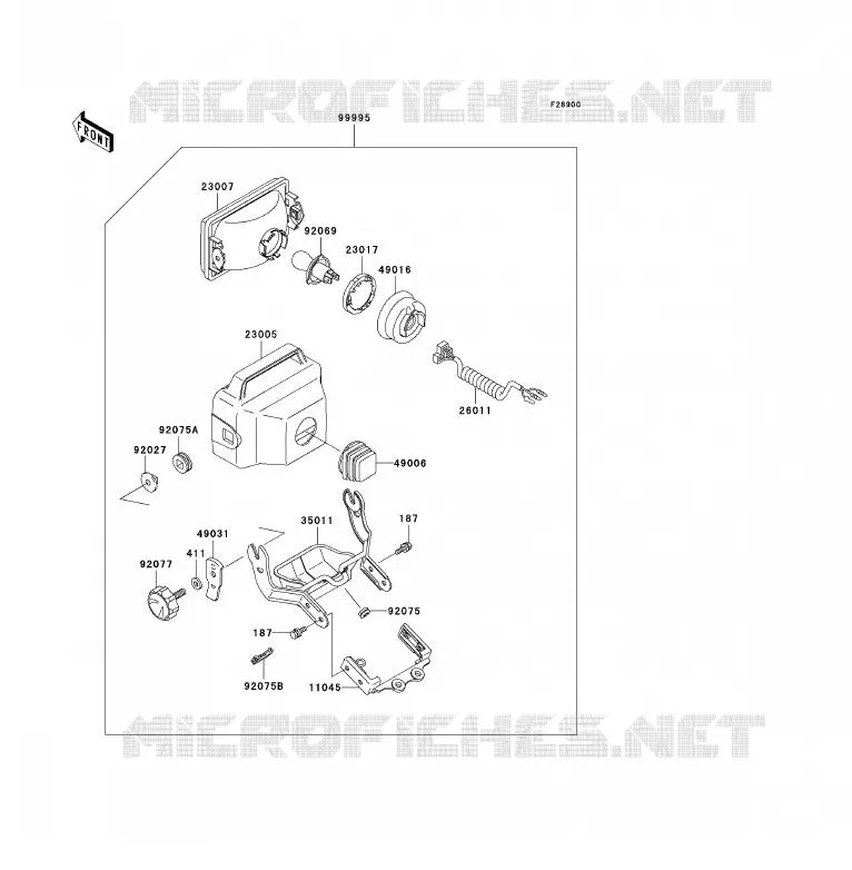 PIECE EN OPTION(PHARE) Kawasaki QUAD 300 2000 KLF300 4X4  KLF300-C12