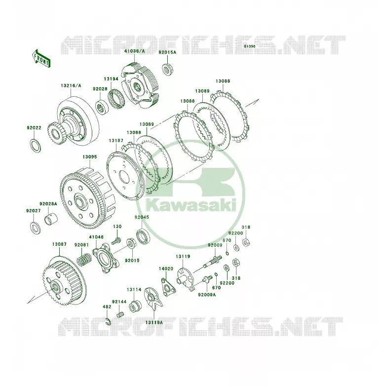 EMBRAYAGE Kawasaki QUAD 300 2000 KLF300 4X4  KLF300-C12