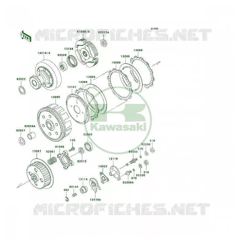 EMBRAYAGE Kawasaki QUAD 300 2001 KLF300 4X4  KLF300-C13
