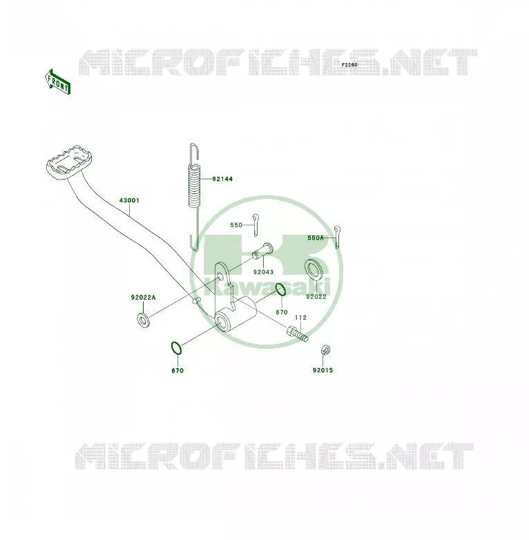 PEDALE DE FREIN Kawasaki QUAD 300 2001 KLF300 4X4  KLF300-C13