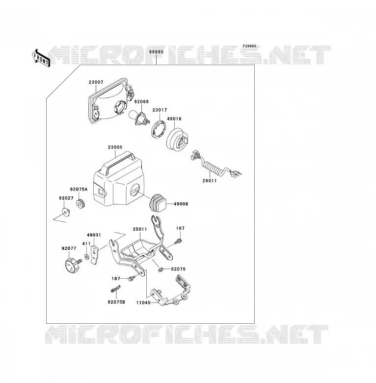 PIECE EN OPTION(PHARE) Kawasaki QUAD 300 2001 KLF300 4X4  KLF300-C13