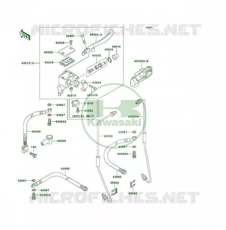 MAITRE CYLINDRE AV Kawasaki QUAD 300 2002 KLF300 4X4  KLF300-C14