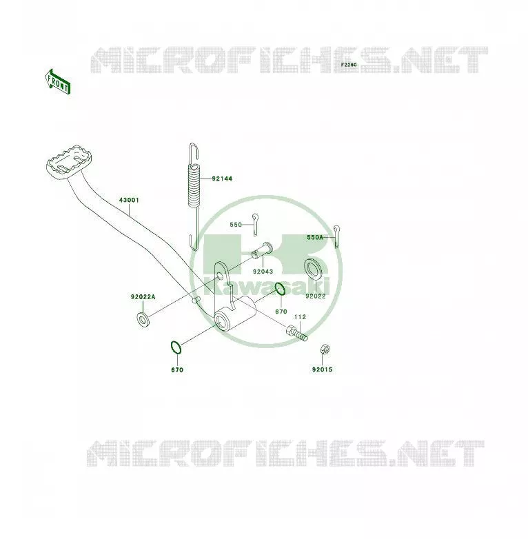 PEDALE DE FREIN Kawasaki QUAD 300 2002 KLF300 4X4  KLF300-C14