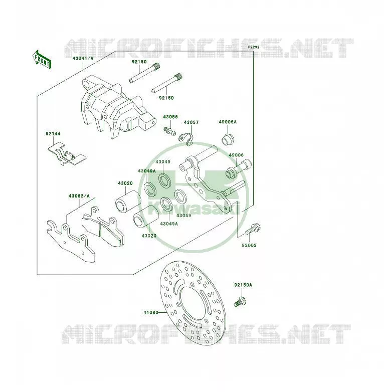 FREIN AVANT Kawasaki QUAD 300 2002 KLF300 4X4  KLF300-C14