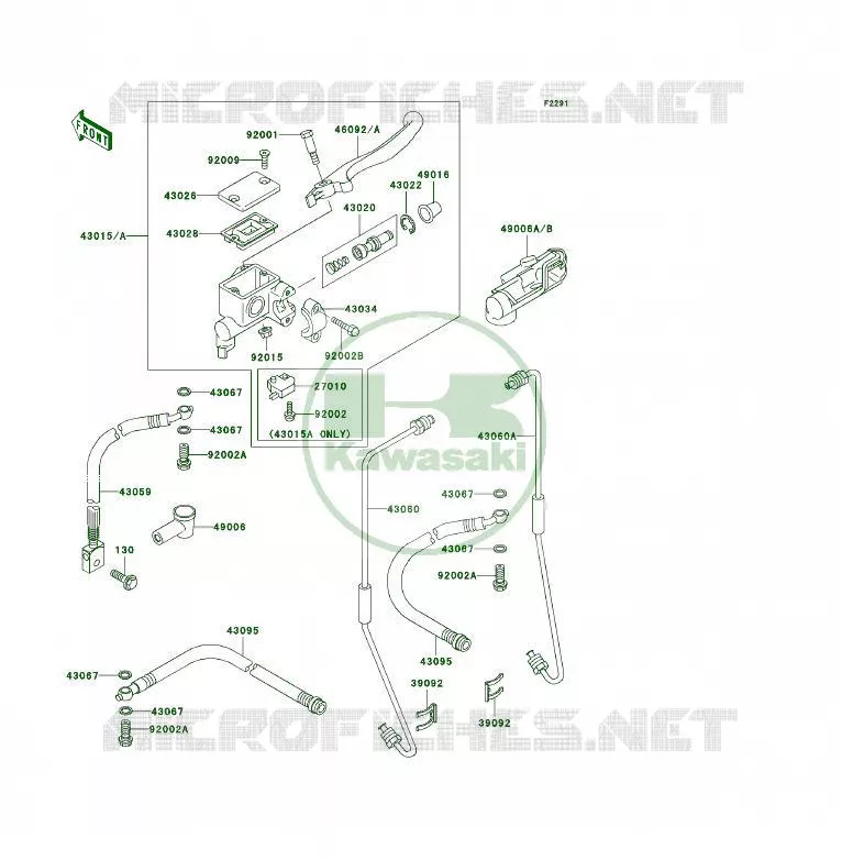 MAITRE CYLINDRE AV Kawasaki QUAD 300 2002 KLF300 4X4  KLF300-C14