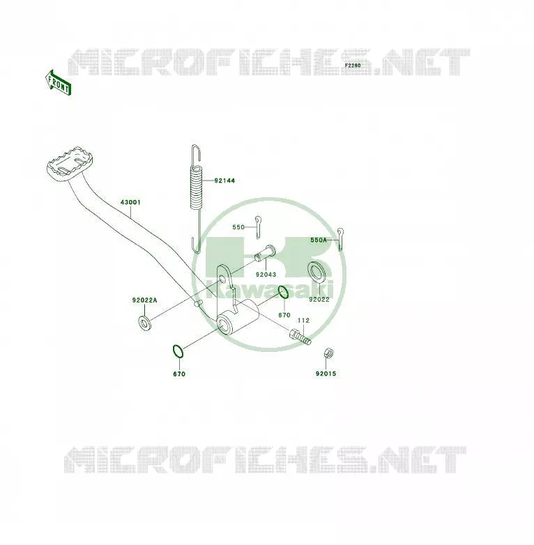 PEDALE DE FREIN Kawasaki QUAD 300 2002 KLF300 4X4  KLF300-C14