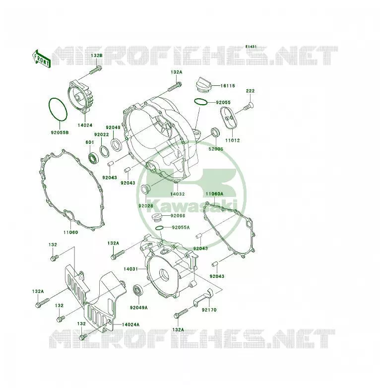 COUVERCLES MOTEUR Kawasaki QUAD 300 2003 KLF300 4X4  KLF300-C15