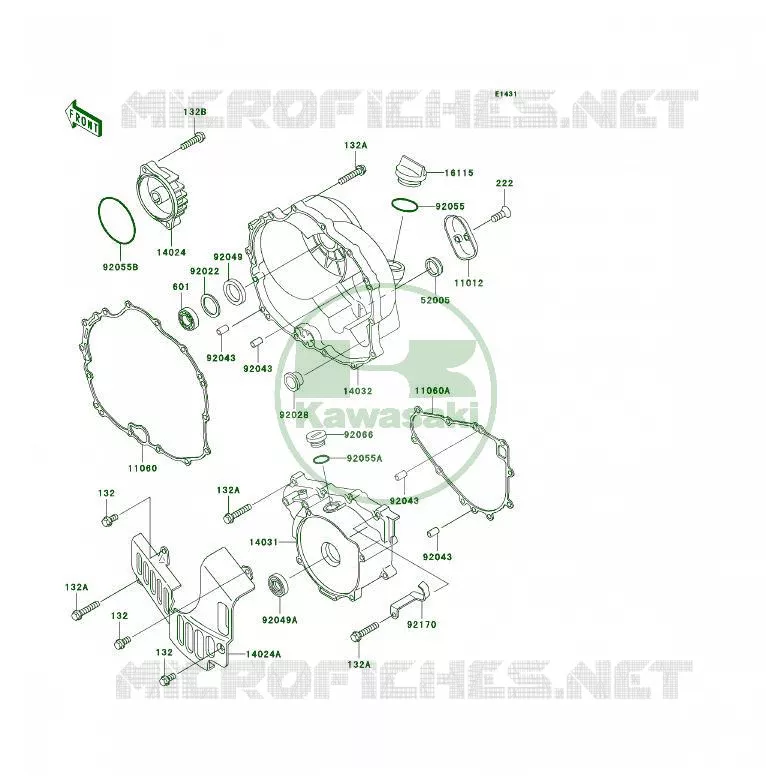 COUVERCLES MOTEUR Kawasaki QUAD 300 2003 KLF300 4X4  KLF300-C15