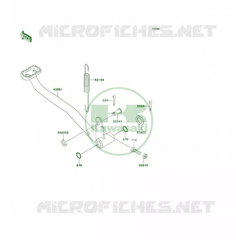 PEDALE DE FREIN Kawasaki QUAD 300 2003 KLF300 4X4  KLF300-C15