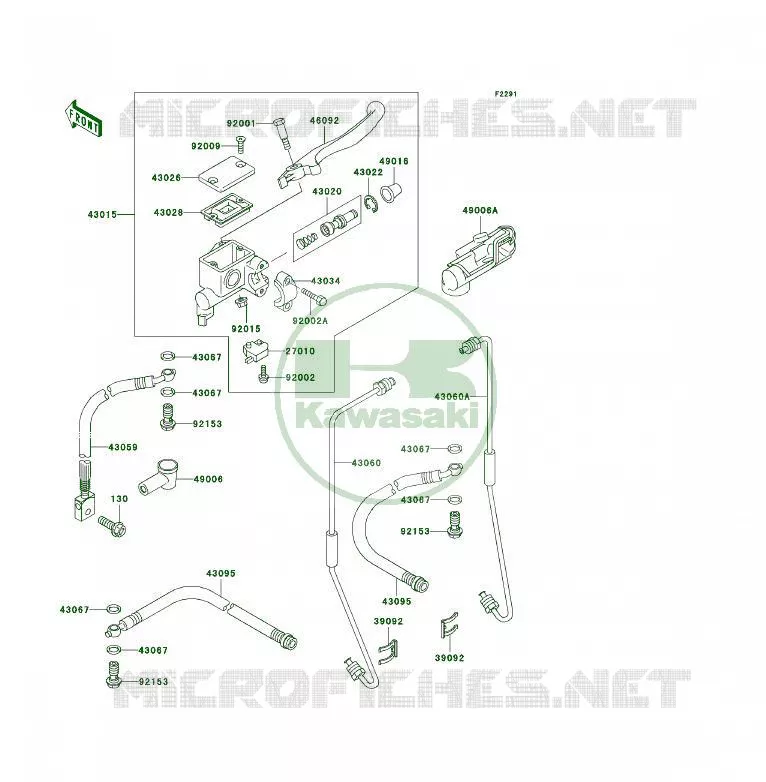 MAITRE CYLINDRE AV Kawasaki QUAD 300 2003 KLF300 4X4  KLF300-C15