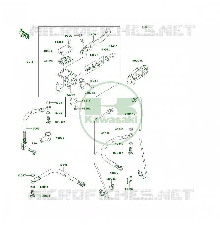 MAITRE CYLINDRE AV Kawasaki QUAD 300 2004 KLF300 4X4  KLF300-C16
