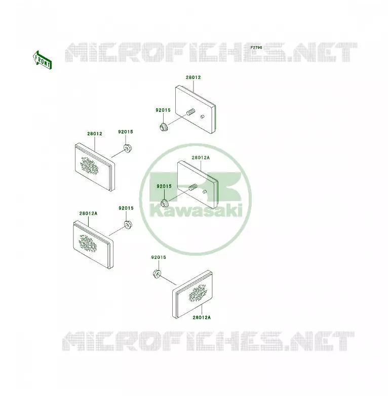 CATADIOPTRES(CN) Kawasaki QUAD 300 2004 KLF300 4X4  KLF300-C16