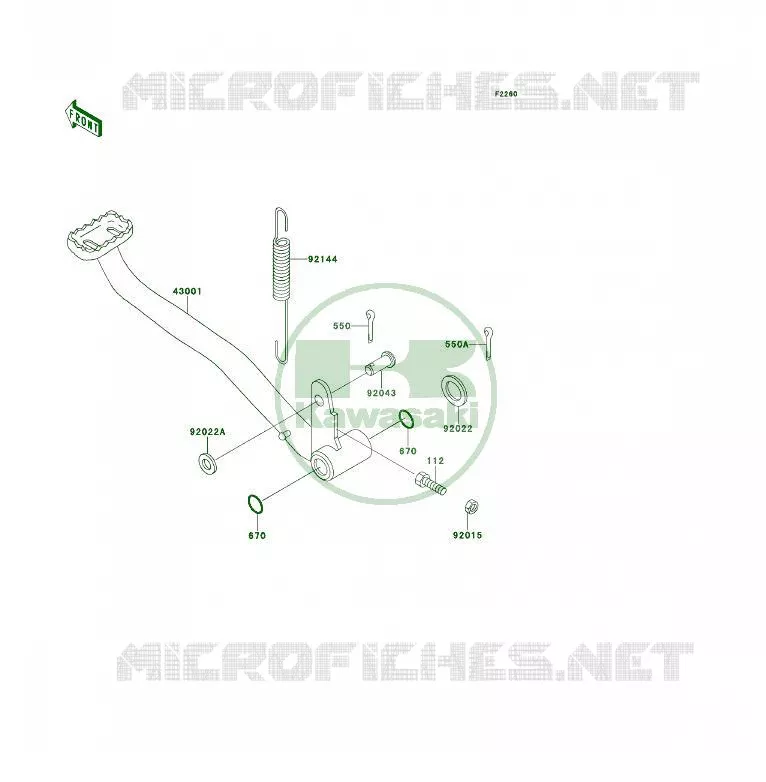 PEDALE DE FREIN Kawasaki QUAD 300 1990 KLF300 4X4  KLF300-C2