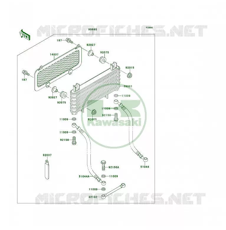 PIECE EN OPTION(RADIATEUR) Kawasaki QUAD 300 1990 KLF300 4X4  KLF300-C2