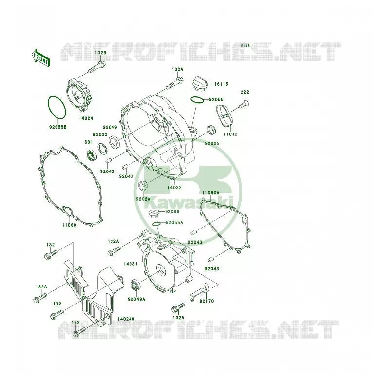 COUVERCLES MOTEUR Kawasaki QUAD 300 1990 KLF300 4X4  KLF300-C2