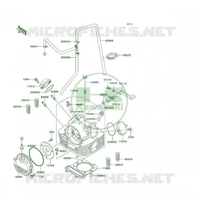 CULASSE Kawasaki QUAD 300 1990 KLF300 4X4  KLF300-C2