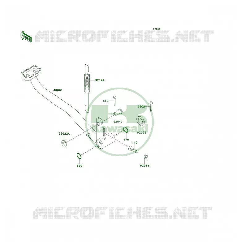 PEDALE DE FREIN Kawasaki QUAD 300 1990 KLF300 4X4  KLF300-C2