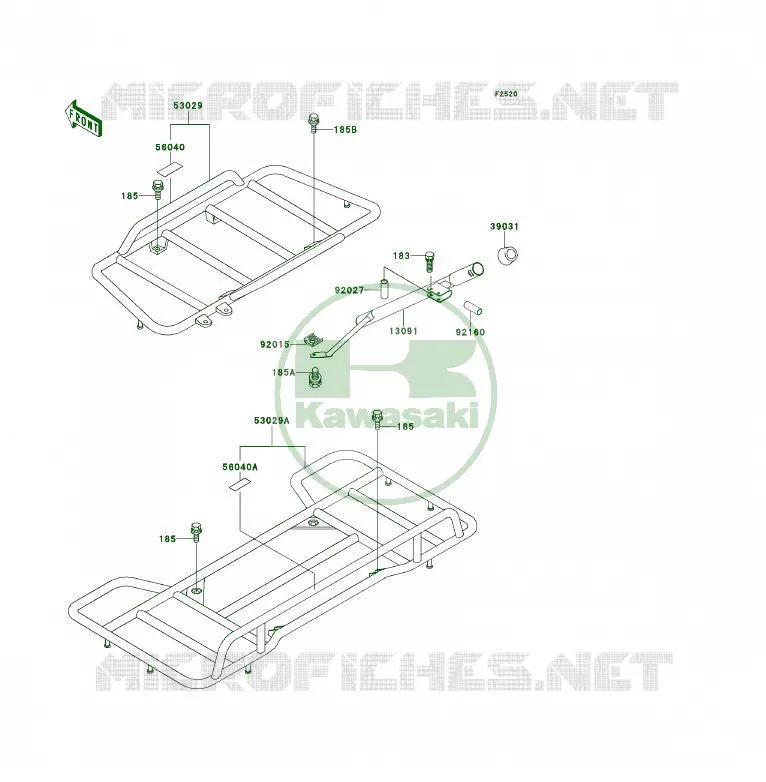 SUPPORT Kawasaki QUAD 300 1990 KLF300 4X4  KLF300-C2