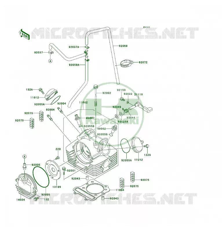 CULASSE Kawasaki QUAD 300 1990 KLF300 4X4  KLF300-C2