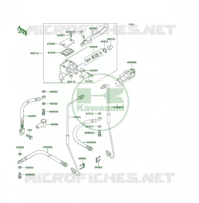 MAITRE CYLINDRE AV Kawasaki QUAD 300 1990 KLF300 4X4  KLF300-C2