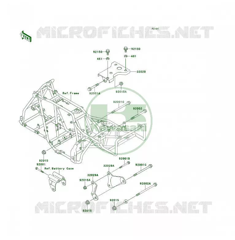 PIECE DE CADRE Kawasaki QUAD 300 1990 KLF300 4X4  KLF300-C2