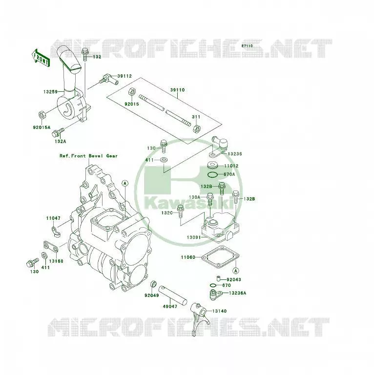 CONTROLE Kawasaki QUAD 300 1990 KLF300 4X4  KLF300-C2A