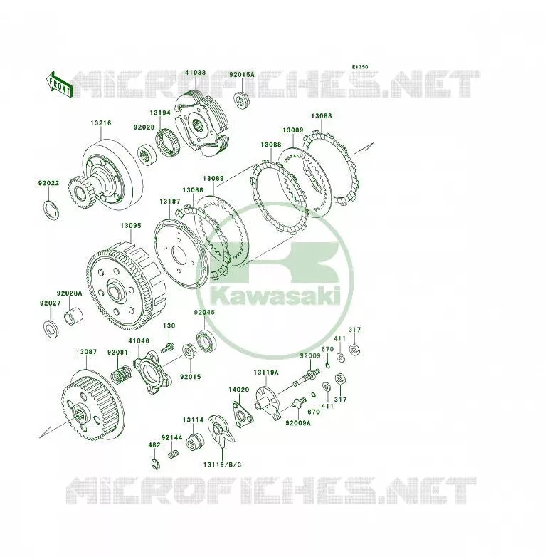EMBRAYAGE Kawasaki QUAD 300 1990 KLF300 4X4  KLF300-C2A